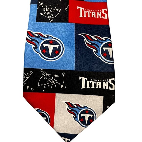 Tennessee Titans Block & Play Neck Tie 2003 NFLP Ralph Marlin & Co. Polyester - Picture 3 of 6